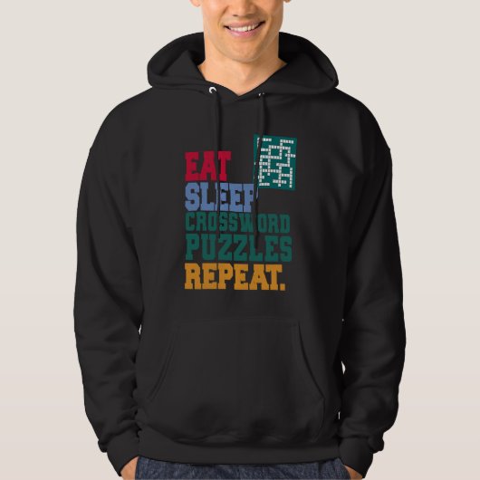 Eat Sleep Crossword Puzzles Repeat Crossword Puzzl Hoodie (Voorkant)