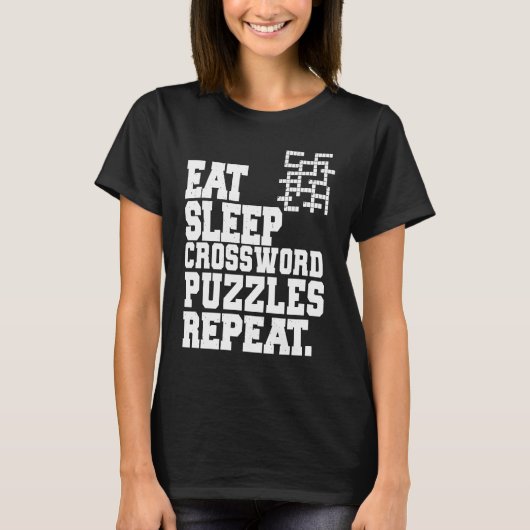 Eat Sleep Crossword Puzzles Repeat Crossword Puzzl T-shirt (Voorkant)