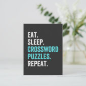 Eat.Sleep. Crossword Puzzles. Repeat. Feestdagenkaart (Staand voorkant)