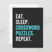 Eat.Sleep. Crossword Puzzles. Repeat. Feestdagenkaart (Voorkant / Achterkant)
