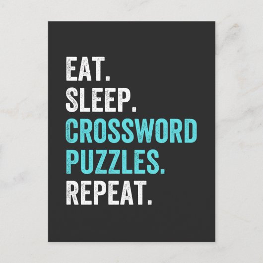 Eat.Sleep. Crossword Puzzles. Repeat. Feestdagenkaart (Voorkant)