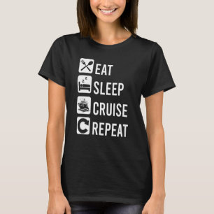Eat Sleep Cruise Herhaal familie-reddingstransport T-shirt