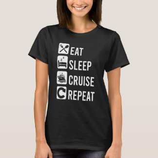 Eat Sleep Cruise Herhaal familie-reddingstransport T-shirt