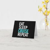 Eat Sleep Cruise Herhaling Vacature Cadeau Kaart (Gele Bloem)