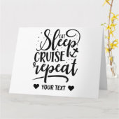 Eat Sleep Cruise Repeat Funny Kaart (Gele Bloem)