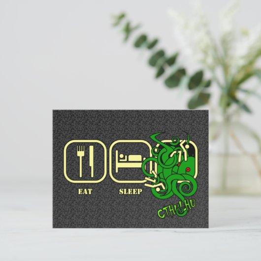 Eat - Sleep - Cthulhu Briefkaart (Staand voorkant)