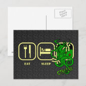Eat - Sleep - Cthulhu Briefkaart (Voorkant / Achterkant)
