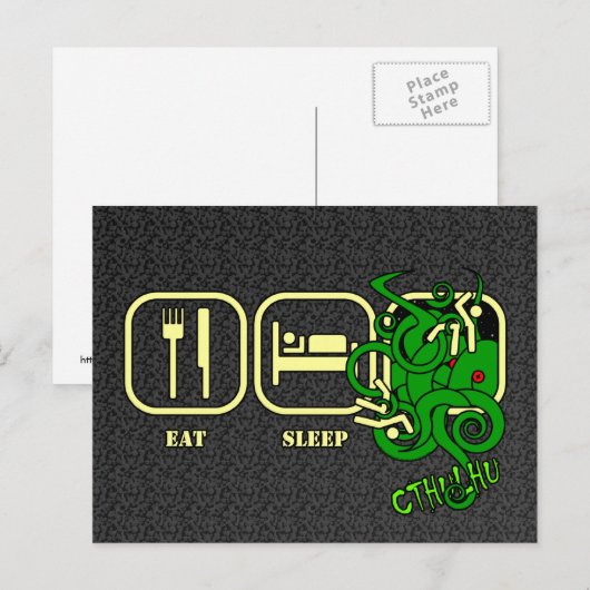 Eat - Sleep - Cthulhu Briefkaart (Voorkant / Achterkant)