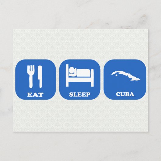 Eat Sleep Cuba Briefkaart (Voorkant)