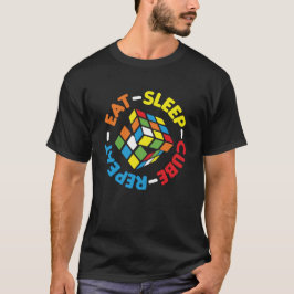Eat Sleep Cube Herhaal Funny Cubes Puzzle Speed T-shirt