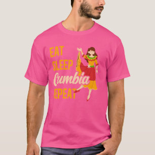 Eat Sleep Cumbia Herhaal Merengue Bachata Vallenat T-shirt