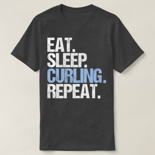Eat Sleep Curling Herhalen 10 T-shirt (Design voorkant)