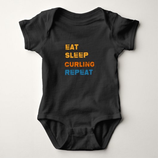 Eat Sleep Curling Herhalen, Curling Fan Romper (Voorkant)