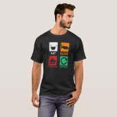 Eat Sleep Curling Repeat Curling Curling Player T-shirt (Voorkant volledig)
