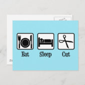 Eat Sleep Cut Funny Hair Stylist Briefkaart (Voorkant / Achterkant)