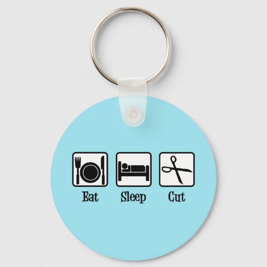 Eat Sleep Cut Hair Sleutelhanger (Voorkant)
