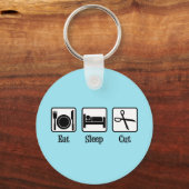 Eat Sleep Cut Hair Sleutelhanger (Voorkant)