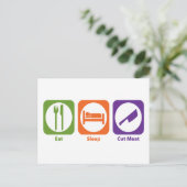 Eat Sleep Cut Meat Briefkaart (Staand voorkant)