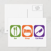 Eat Sleep Cut Meat Briefkaart (Voorkant / Achterkant)