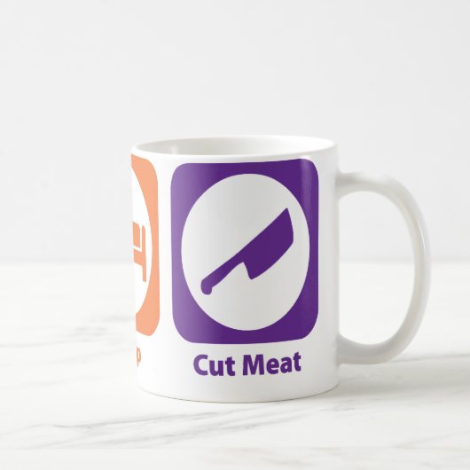 Eat Sleep Cut Meat Koffiemok (Rechts)