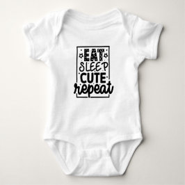 Eat Sleep Cute Herhaal Baby Romper