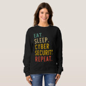 Eat Sleep Cyber Security Herhaal IT Cybersecurity Trui (Voorkant volledig)