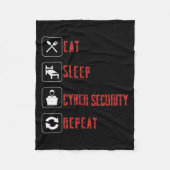 Eat Sleep Cyber Security Repeat Ethical Hacker Hum Fleece Deken (Voorkant)