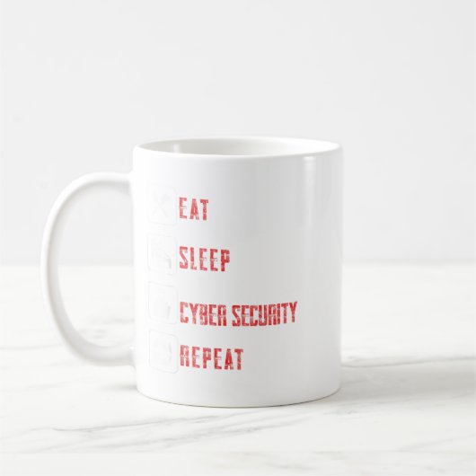 Eat Sleep Cyber Security Repeat Ethical Hacker Hum Koffiemok (Links)