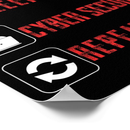 Eat Sleep Cyber Security Repeat Ethical Hacker Hum Poster (Hoek)