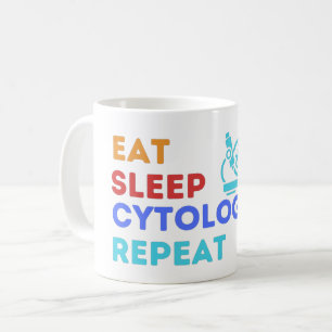 EAT SLEEP CYTOLOGIE HERHAAL - Mok #lablife koffie