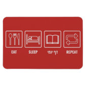 Eat Sleep Daf Yomi Herhalen - Joodse Humor Talmud Magneet (Horizontaal)