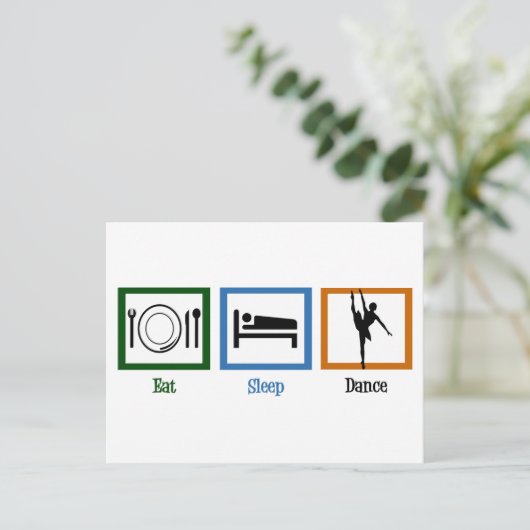 Eat Sleep Dance Briefkaart (Staand voorkant)