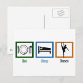 Eat Sleep Dance Briefkaart (Voorkant / Achterkant)