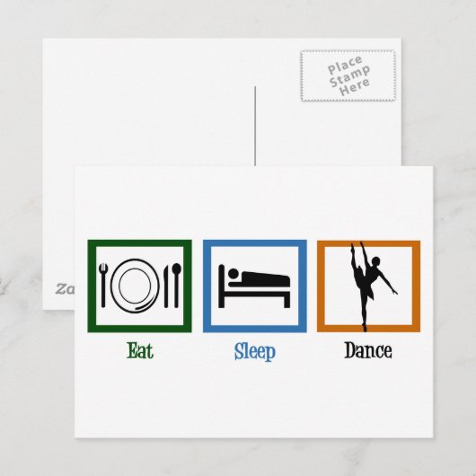 Eat Sleep Dance Briefkaart (Voorkant / Achterkant)