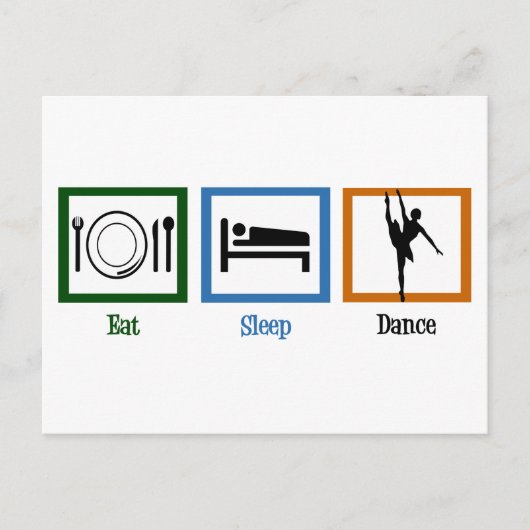 Eat Sleep Dance Briefkaart (Voorkant)