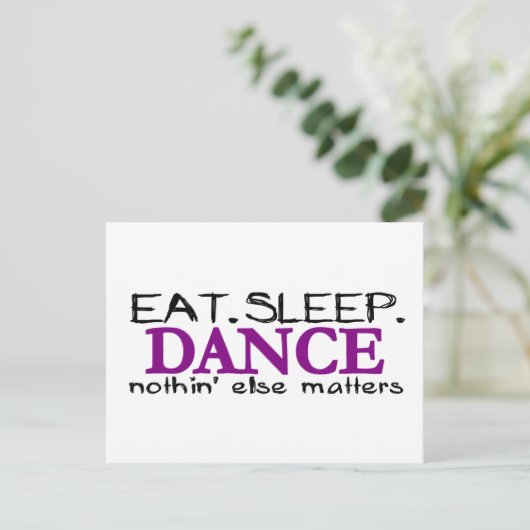 Eat Sleep Dance Briefkaart (Staand voorkant)
