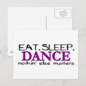 Eat Sleep Dance Briefkaart (Voorkant / Achterkant)