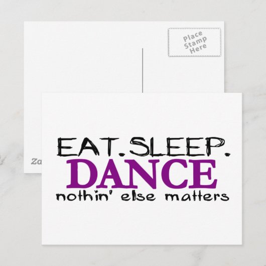 Eat Sleep Dance Briefkaart (Voorkant / Achterkant)