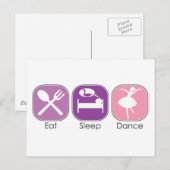 Eat Sleep Dance Briefkaart (Voorkant / Achterkant)