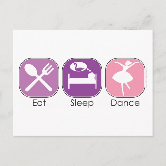 Eat Sleep Dance Briefkaart (Voorkant)