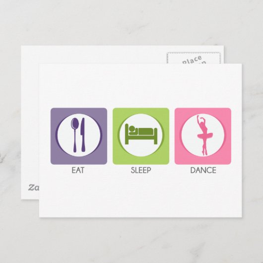 Eat Sleep Dance! Briefkaart (Voorkant / Achterkant)