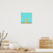 Eat Sleep Dance Herhaal Mint Stripes Klassieke ban Poster (Keuken)