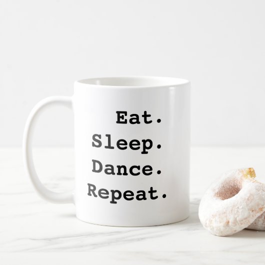 Eat Sleep Dance Herhalen Koffiemok (Met donut)