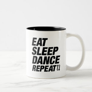 Eat Sleep Dance Herhalen Tweekleurige Koffiemok