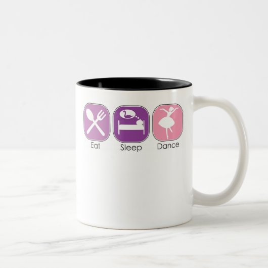 Eat Sleep Dance Tweekleurige Koffiemok (Rechts)