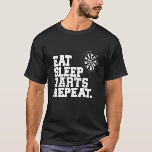 Eat Sleep Darts Herhaal Darts Player T-shirt (Voorkant)