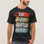 Eat Sleep Darts Herhalen T-shirt (Voorkant)