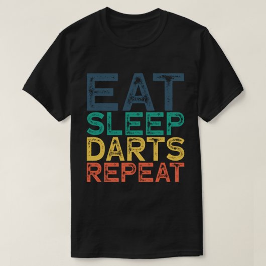 Eat Sleep Darts Herhalen T-shirt (Design voorkant)