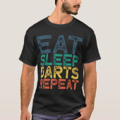 Eat Sleep Darts Herhalen T-shirt (Voorkant)
