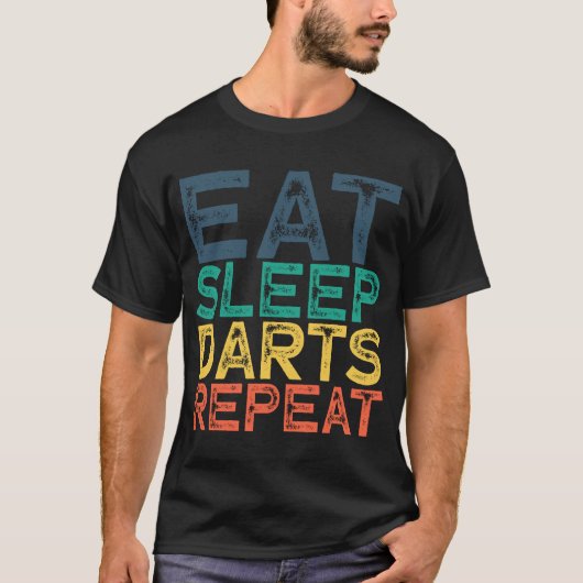 Eat Sleep Darts Herhalen T-shirt (Voorkant)